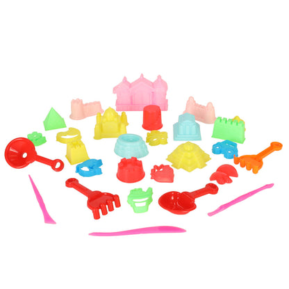28-Piece Sand Toys Set with Buckets, Molds, Shovel & Rake