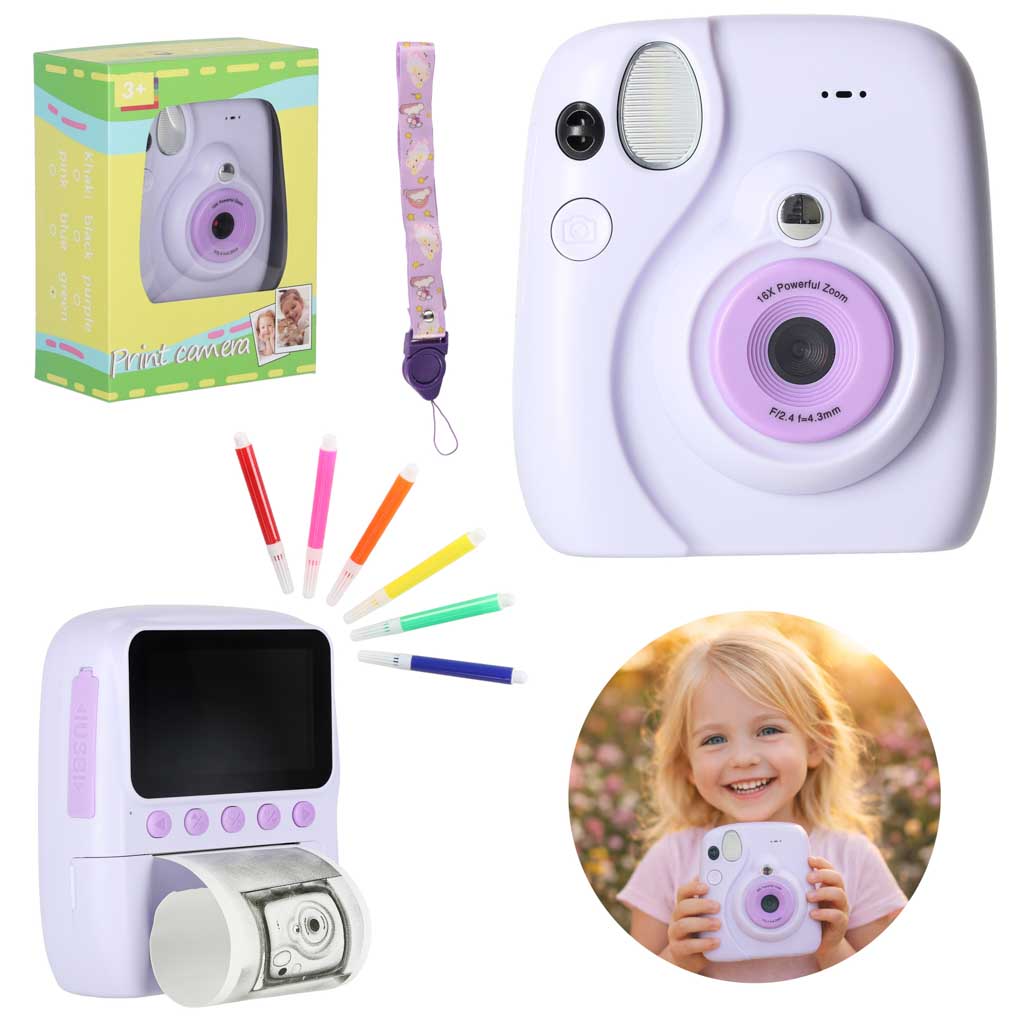 Kids Instant Print Camera with Thermal Printer – 3+