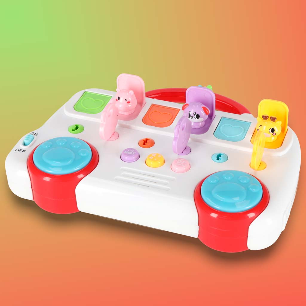 Musical Learning Bus with Keys & Pop-Up Animals – 3+