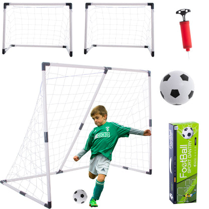 2-in-1 Kids Football Goal Set – Soccer Goal with Ball & Pump