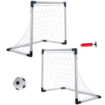 2-in-1 Kids Football Goal Set – Soccer Goal with Ball & Pump