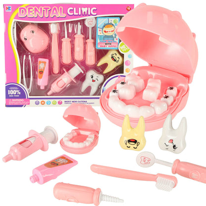 Pink Hippo Dentist Play Set – Dental Doctor Toy with Removable Teeth