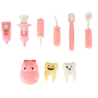 Pink Hippo Dentist Play Set – Dental Doctor Toy with Removable Teeth