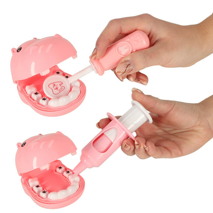 Pink Hippo Dentist Play Set – Children's Dental Doctor Kit