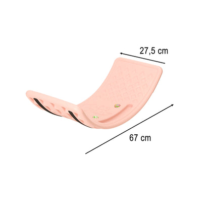 Deska do balansowania dla dzieci Rocker z antypoślizgową podstawą, różowa, 67 cm