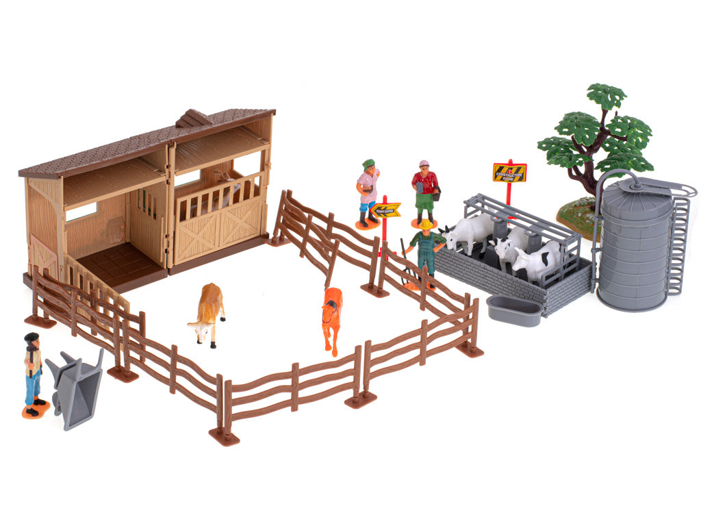 49-Piece Farm Play Set with Animals & Tractors
