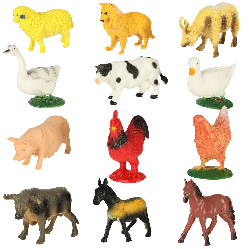 Farm Animal Figures Set – 12-Piece Educational Farm Toys