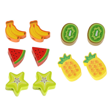 Wooden Hedgehog Balancing & Fruit Threading Game 3+