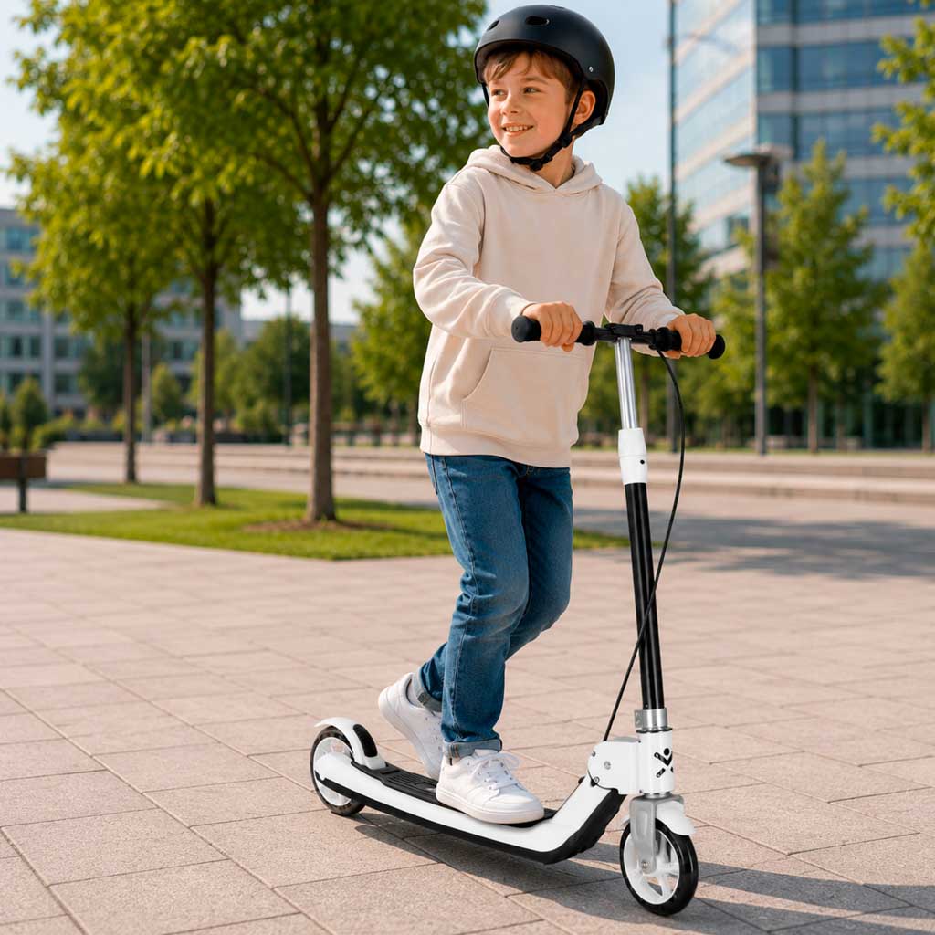 TRIKE FIX Foldable Kids Scooter with LED Wheels – Black
