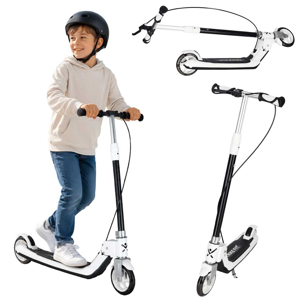 TRIKE FIX Foldable Kids Scooter with LED Wheels – Black