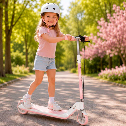 TRIKE FIX Foldable Kids Scooter with LED Wheels – Pink