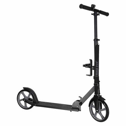 TRIKE FIX Foldable City Scooter – Large Wheels, Black & Grey