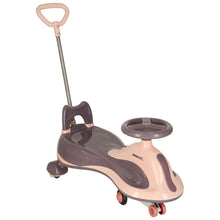 Kids Wiggle Car Ride-On Toy with LED Wheels & Push Handle