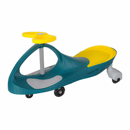 Gravity Ride-On Car with LED Wheels – Green & Yellow
