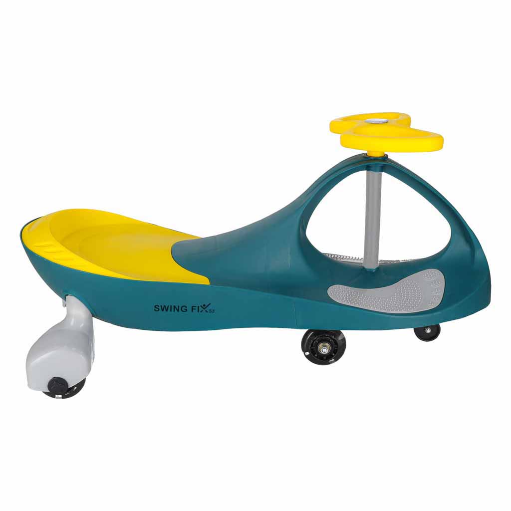 Gravity Ride-On Car with LED Wheels – Green & Yellow