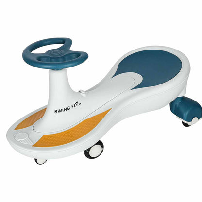 Jeździk grawitacyjny Wiggle Car z kołami LED i muzyką – niebiesko-biały