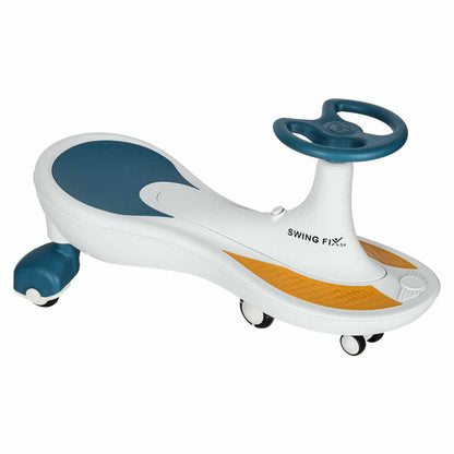 Jeździk grawitacyjny Wiggle Car z kołami LED i muzyką – niebiesko-biały