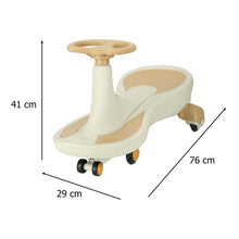 Gravity Ride-On Wiggle Car with LED Wheels & Music – Beige