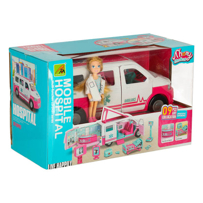 2-in-1 Ambulance & Mobile Hospital Playset with Doctor Doll