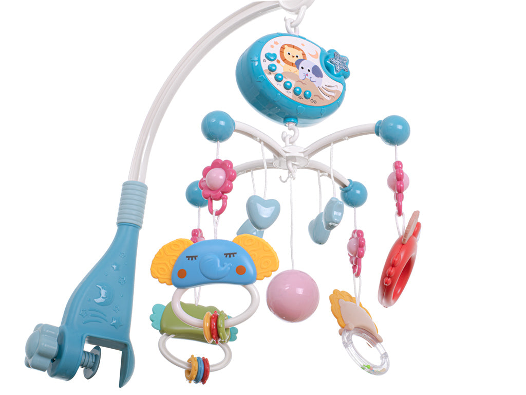 Blue Baby Crib Mobile with Star Projector & Remote Control