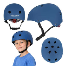 Trike Fix Kids Bike Helmet with LED – Navy Blue, M 55–58 cm