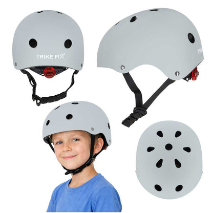 Trike Fix Kids Bike Helmet with LED – Dark Grey, M 55–58 cm