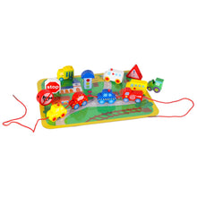 Wooden Vehicle Lacing Blocks with Activity Board