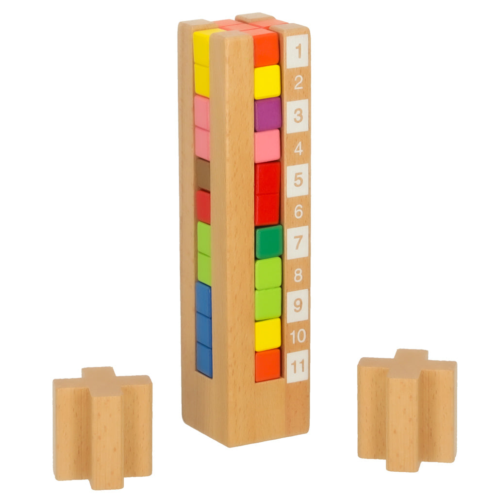 Montessori Wooden Puzzle with Colorful Blocks for Kids 3+