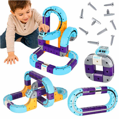 Magnetyczny Tor Go! Zestaw Magnetyczny Tor Wyścigowy STEM 54 Elementy