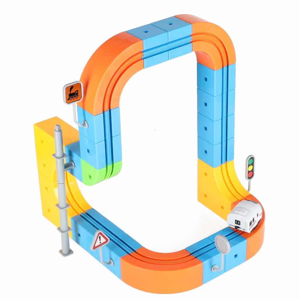 Magnetic Railway Track STEM Set – 65 Pieces