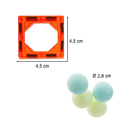 75-Piece Magnetic Marble Run Building Set with LED Balls