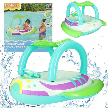 Bestway 34149 Inflatable Kids Float Boat with Seat & Steering Wheel – Space