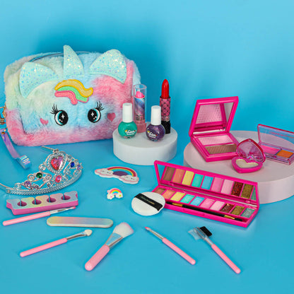 22-Piece Kids Makeup Set with Unicorn Cosmetic Bag, Skirt & Crown