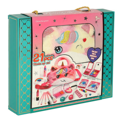Children's 21-Piece Makeup Set with Unicorn Purse