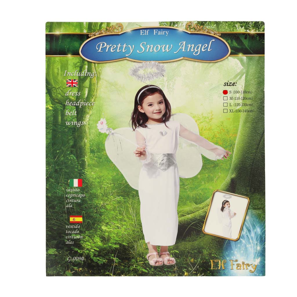 Angel Costume for Kids – Size S (100–110 cm) with Wings & Halo