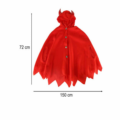 Dziecięcy kostium diabła: peleryna z rękawiczkami – rozmiar S 100–110 cm