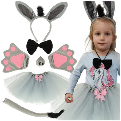 Donkey Costume for Kids 3+ – 6-Piece Carnival Outfit