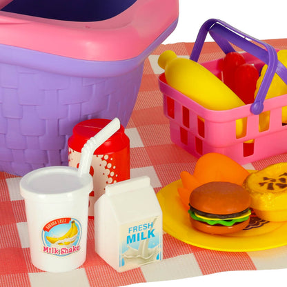 Kids Picnic Basket Play Set – Pretend Food & Role Play