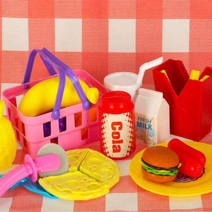 Kids Picnic Basket Play Set – Pretend Food & Role Play
