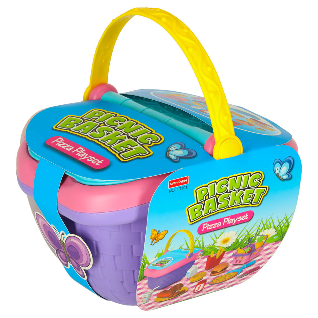 Kids Picnic Basket Play Set – Pretend Food & Role Play