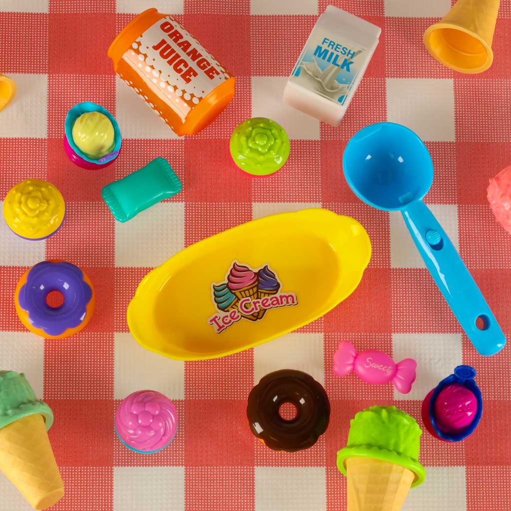 Pastel Dessert Picnic Basket Play Set – Ice Cream & Sweet Treats