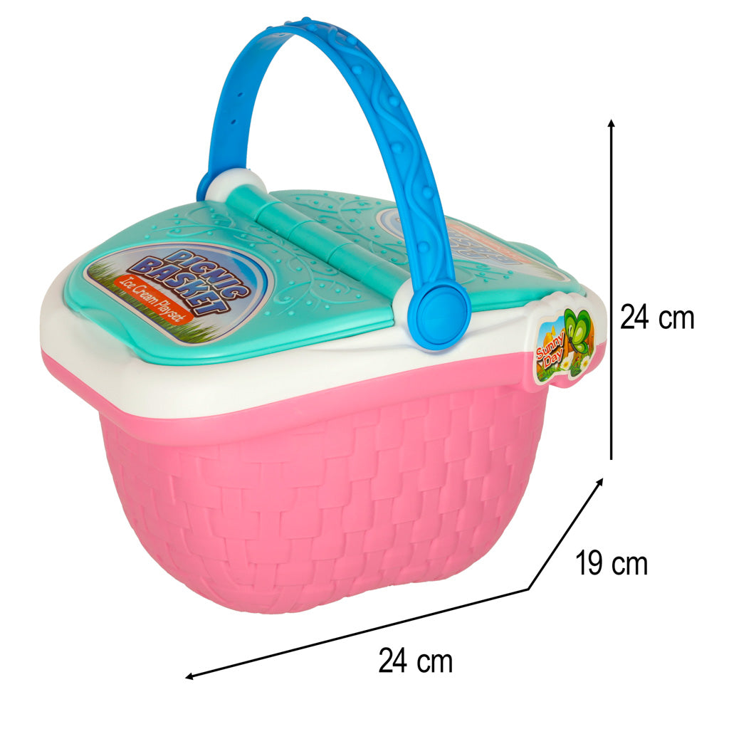 Pastel Dessert Picnic Basket Play Set – Ice Cream & Sweet Treats