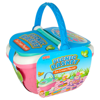 Pastel Dessert Picnic Basket Play Set – Ice Cream & Sweet Treats