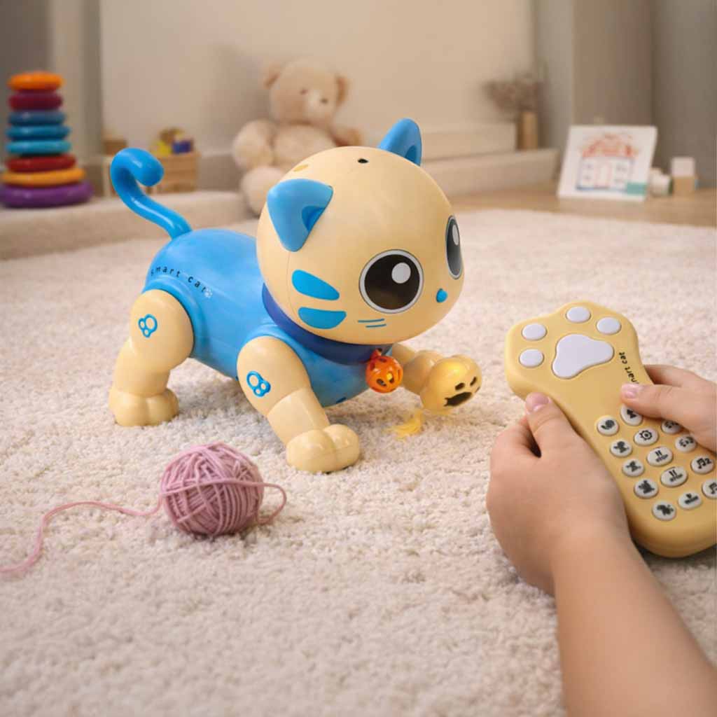 Interactive Remote Control Robo Cat – Blue Robotic Pet Toy