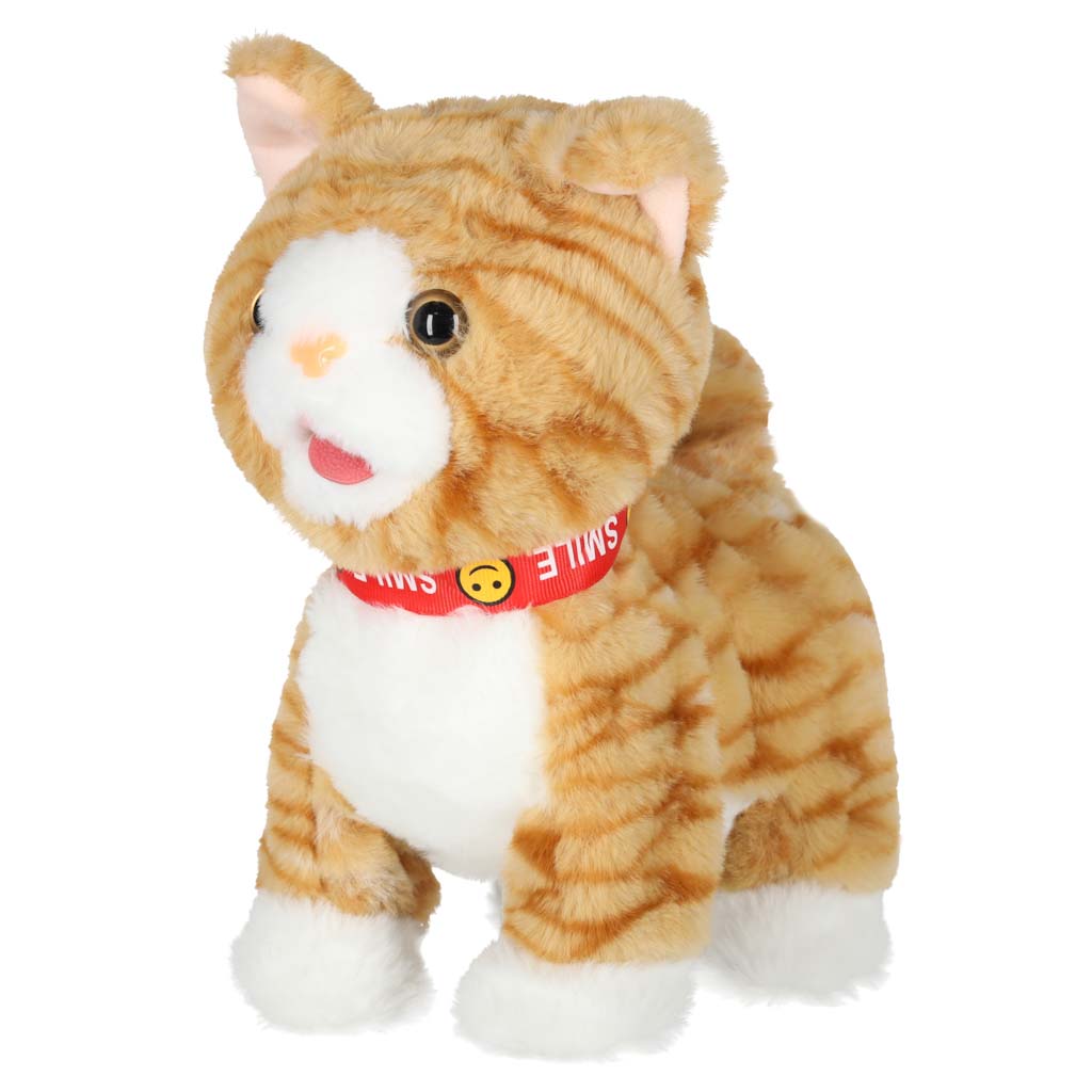 Interactive Walking Plush Cat with Leash – Meows, Walks & Wags Tail