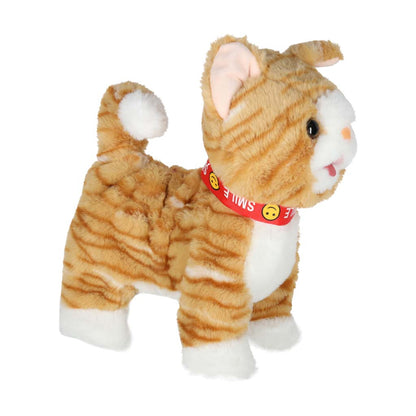 Interactive Walking Plush Cat with Leash – Meows, Walks & Wags Tail