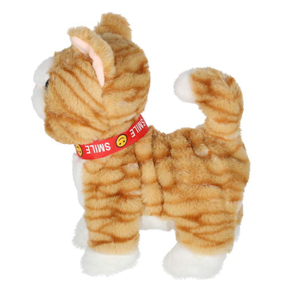 Interactive Walking Plush Cat with Leash – Meows, Walks & Wags Tail