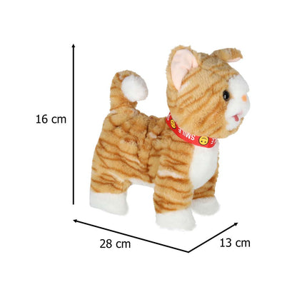 Interactive Walking Plush Cat with Leash – Meows, Walks & Wags Tail