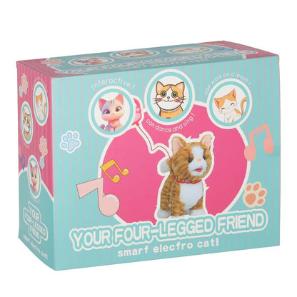 Interactive Walking Plush Cat with Leash – Meows, Walks & Wags Tail