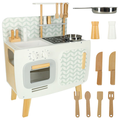 LULILO Retro Wooden Play Kitchen with Accessories – 3+